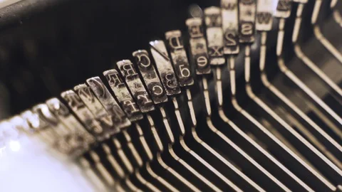 Macro Typewriter Letters in Action Video stock 120312470