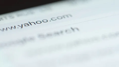 MACRO: Typing Yahoo domain in browser bar Stock Footage 71876078