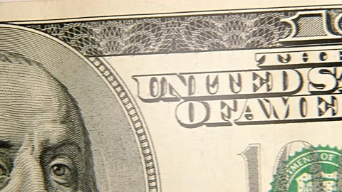 Macro video, Close-up of isolated dollar bills being laid on the table Stock-Footage 172079530