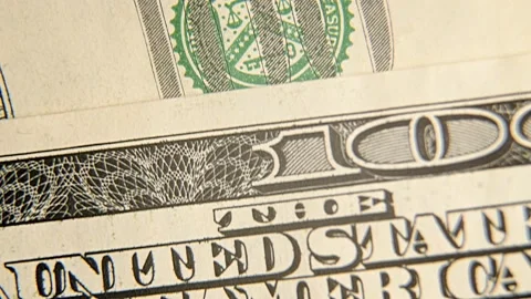 Macro video, Close-up of isolated dollar bills being laid on the table Stock-Footage 172079843