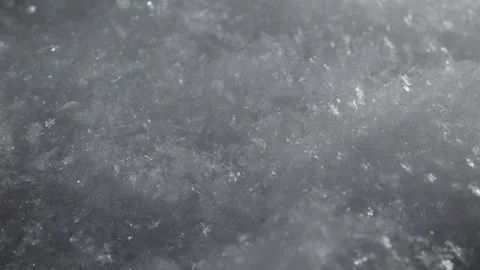 Macro video of ice crystals shimmering on snow, climate science theme. Vídeo Stock 327743448