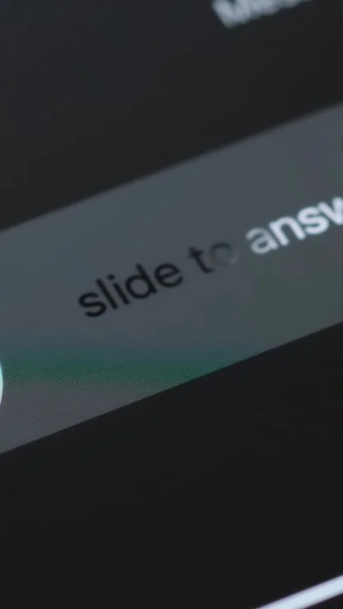 Macro video of an incoming call on a mobile phone. Pick up or reject a call on Stock Footage 250383679