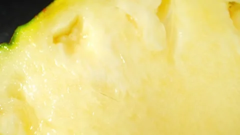 Macro video of a Pineapple slice. Shot with a probe lens Stock Footage 246594614