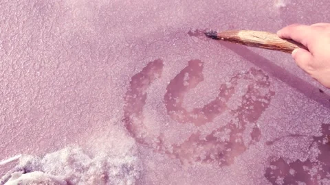 Macro video of salt on the surface of the water in Lemurian Lake or the Dead Sea Stock Footage 132707559
