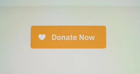 Macro video shot of cursor clicking donate button on device screen. Faceless Stock Footage 172004873