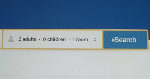 Macro video shot of cursor clicking search button on device screen. Faceless Stock Footage 172338569