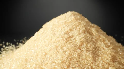 A macro video showcases the texture of brown sugar Stock Footage 244799266