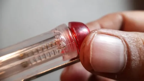 Macro Video of Technician Disassembling Test Pen Screwdriver with Fingers Stock Footage 290509623