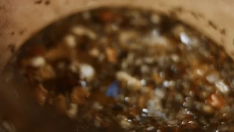 Macro view of aromatic and relaxing infusion of tea from Sri Lanka in a Stock Footage 144983136