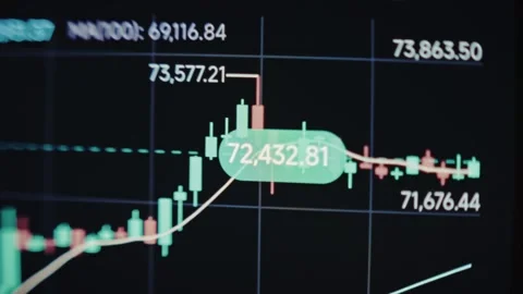 Macro view of Bitcoin Price Chart on smartphone screen Stock Footage 291453061