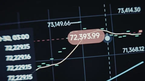Macro view of Bitcoin Price Live Chart viewed on smartphone screen Stock Footage 291453159