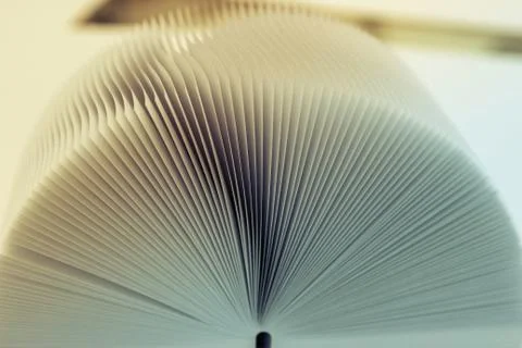 Macro view of book pages, as a background, white background. Stock Photos