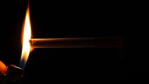 Macro View Of Burning Cigarette Video stock 88054482