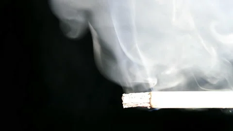 Macro View Of Burning Cigarette With Smoke. Stock Footage 85803329
