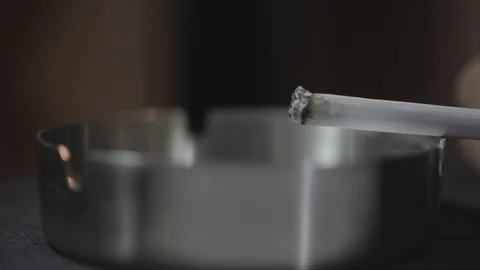 Macro View Of Burning Cigarette With Smoke. Stock Footage 90021770