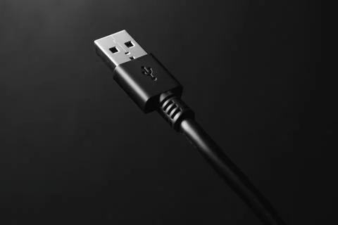 Macro view of cable connector 스톡 사진