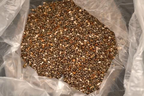 Macro view of chia seeds Foto stock