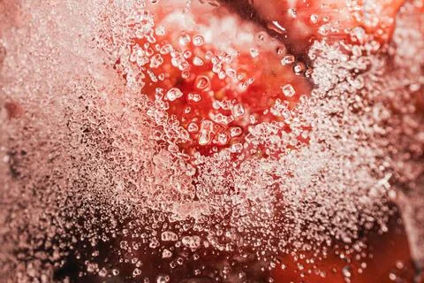 Macro view of coarse sugar crystals and condensation. Stock Photos