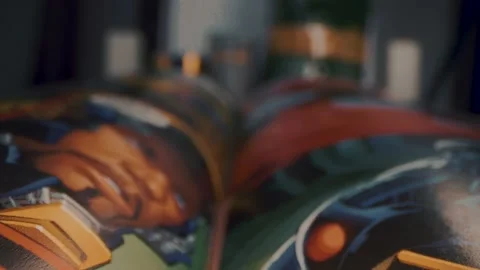 Macro view of the comics page background, top view of comic book pages Stockbeeldmateriaal 135127737