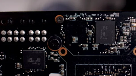 Macro View Of complex printed Circuit board, an important hardware Stock Footage 273701724