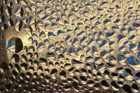 Macro view of condensation on a window Stock Photos