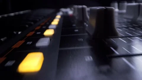 Macro view of the controlling midi device Stock Footage 150230310
