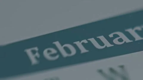 Macro view of digital calendar on smartphone screen with February month name Stock-Footage 288963878