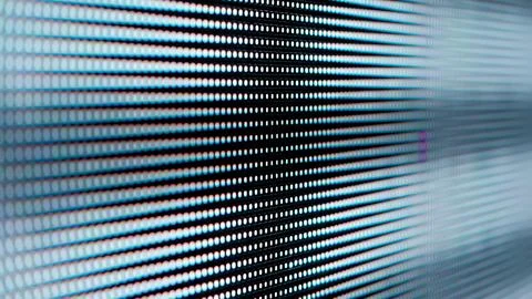 Macro View of a Digital LED Panel with RGB Pixel Grid Foto stock