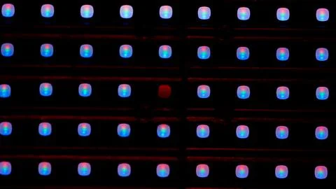 Macro View of a Digital LED Panel with RGB Pixel Grid Stock Photos