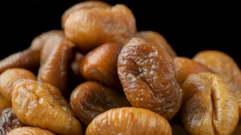 Macro View of Dried Figs, Healthy Snack Concept. Stock Footage 330592052