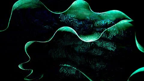 Macro view of fluorescent patterns on a sea anemone mantle glowing in ultraviole Stock Illustration