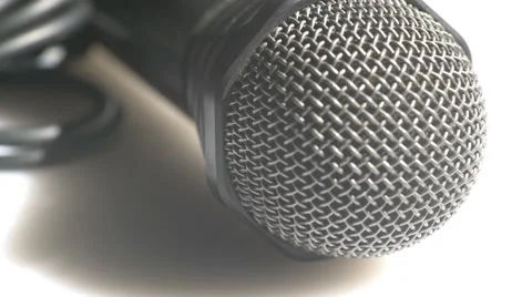 Macro view of a handheld microphone Stock Footage 61441841