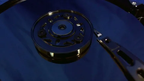 Macro view of hard disk head movements. Stock Footage 78238179