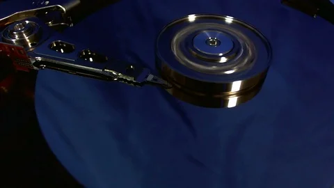 Macro view of hard disk head movements. Stock Footage 78272707