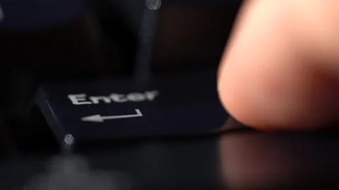 Macro view of Human finger pressing a Backspace key on the computer keyboard Stock Footage 136553949