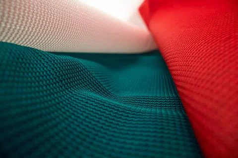 Macro view of the Italy flag material. Flag, country, patriotic Stock Photos