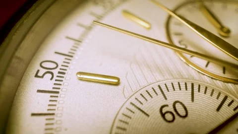 Macro view of luxury watch face showing moving second hand Stock Footage 340902560