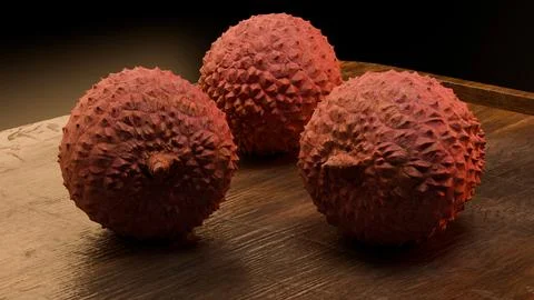 Macro view of lychee fruits grouped together against warm backdrop Stock Illustration