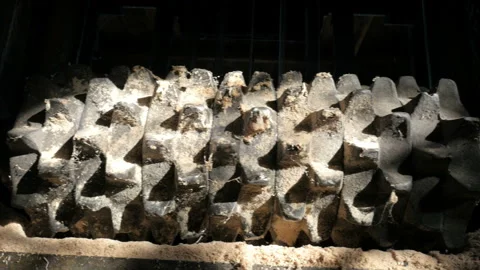 The macro view of metal rollers inside sawmill machine Stock Footage 89901650