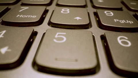 Macro view of modern computer keyboard buttons in smooth motion Stock Footage 340902262