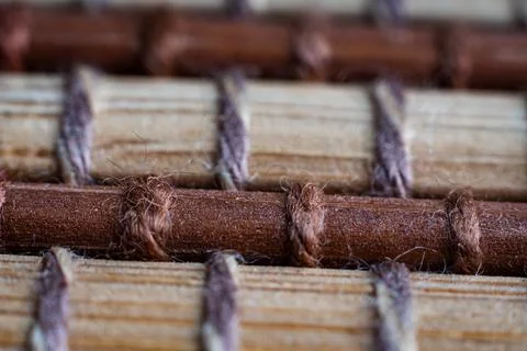 Macro view of natural textures in a woven pattern showcasing earthy hues and Stock Photos