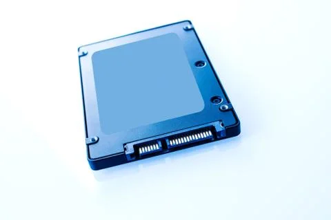 Macro view of new SSD Solid state drive fast data transmission disk Stock Photos