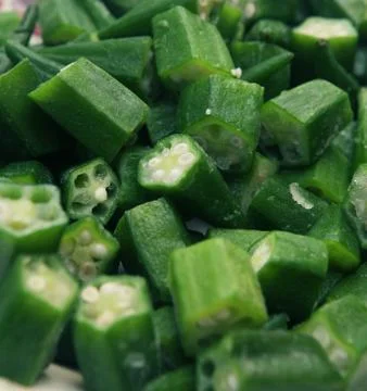 Macro view of okra Stock Photos