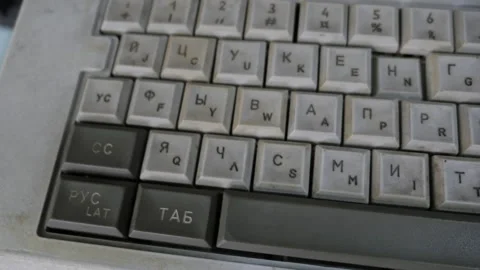 Macro View Of Old Retro Keyboard Stock-Footage 257009582