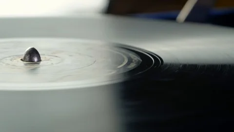 Macro view: Old vintage retro gramophone plate. 4k 60fps Stock-Footage 103310933