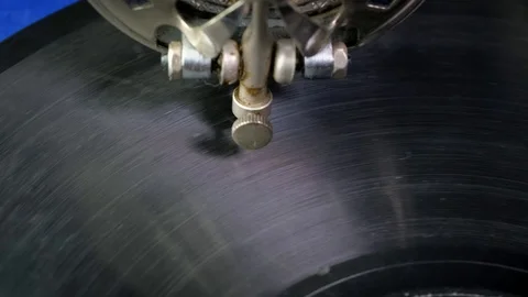 Macro view: Old vintage retro gramophone. 4k 60fps Stock-Footage 103312965