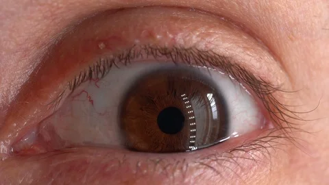 Macro view of an open eye looking. Stock Footage 127801357