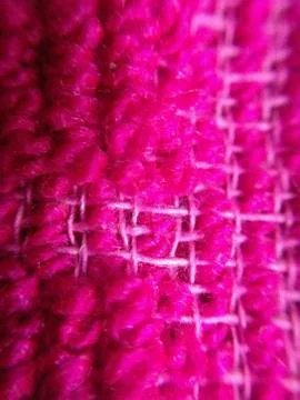 Macro view of pink khitting wool Stock Photos