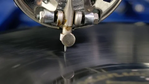 Macro view: Playing Old vintage retro gramophone. 4k 60fps Stock-Footage 103311474
