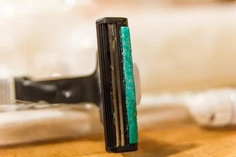 Macro view of razor. Stock Photos